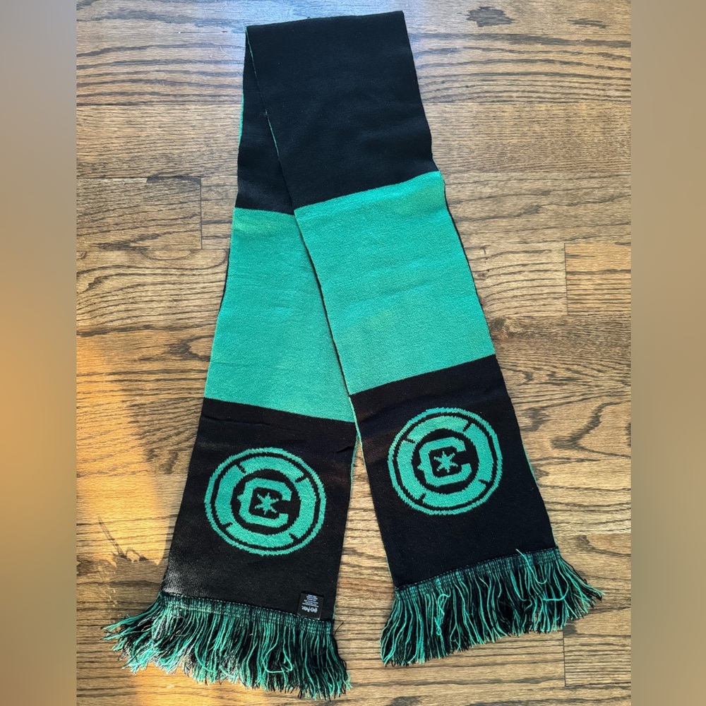 Chicago Fire x Harry Potter Slytherin Green and Black Fringed Scarf—New soccer